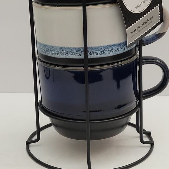 Boston Warehouse Stacking 16oz Microwave Safe Cups - Picture 3 of 10